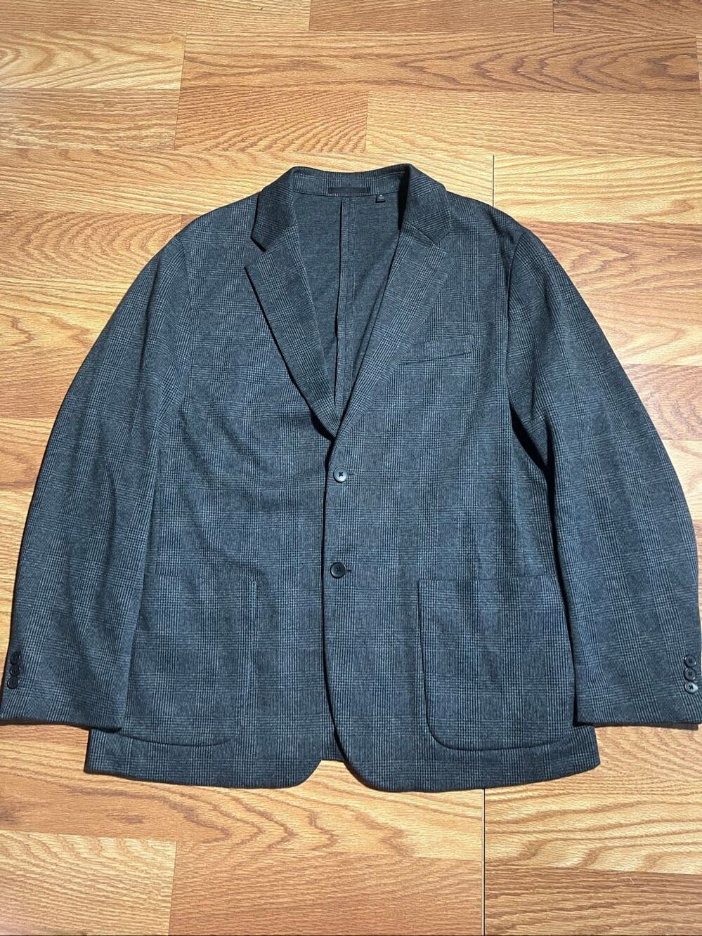 Uniqlo Men’s Comfort 2B Plaid Knit Jacket Blazer XL
